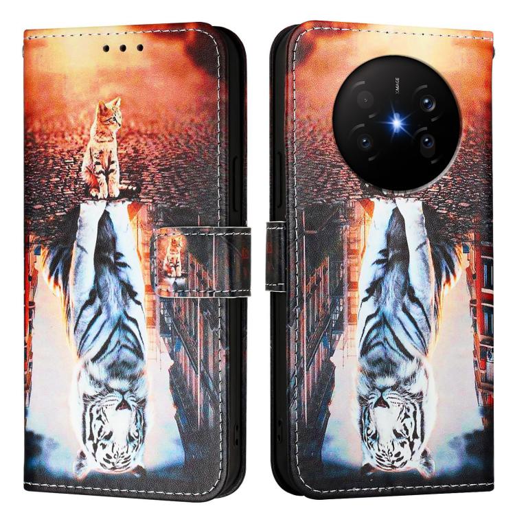 For Huawei Mate 70 Air Colored Drawing Pattern Plain Weave Leather Phone Case