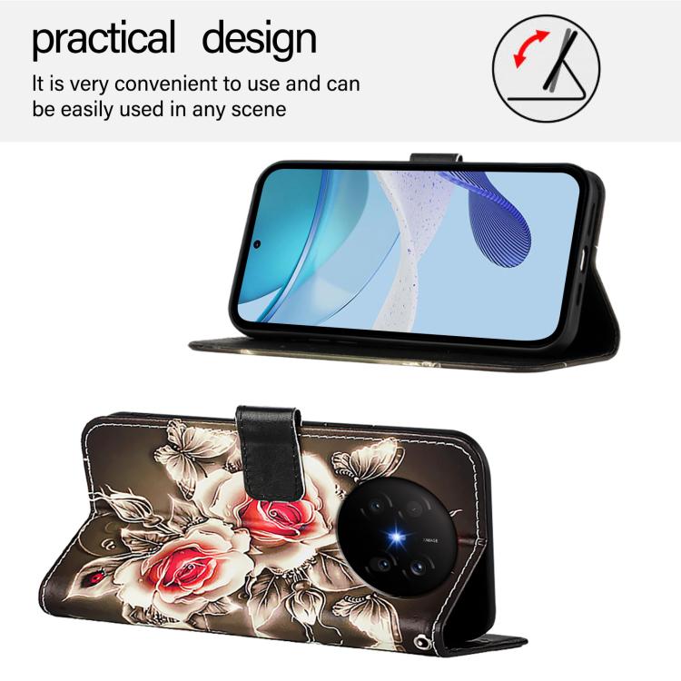 For Huawei Mate 70 Air Colored Drawing Pattern Plain Weave Leather Phone Case