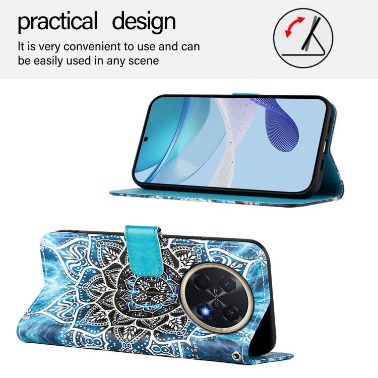 For Huawei Pura 90 Pro Max Colored Drawing Pattern Plain Weave Leather Phone Case
