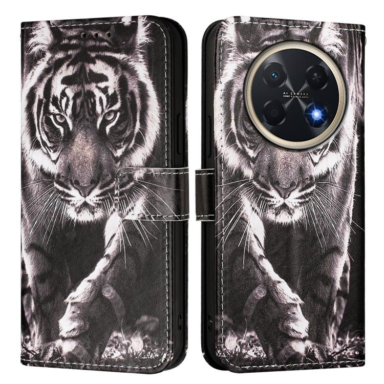 For Huawei Pura 90 Pro Max Colored Drawing Pattern Plain Weave Leather Phone Case