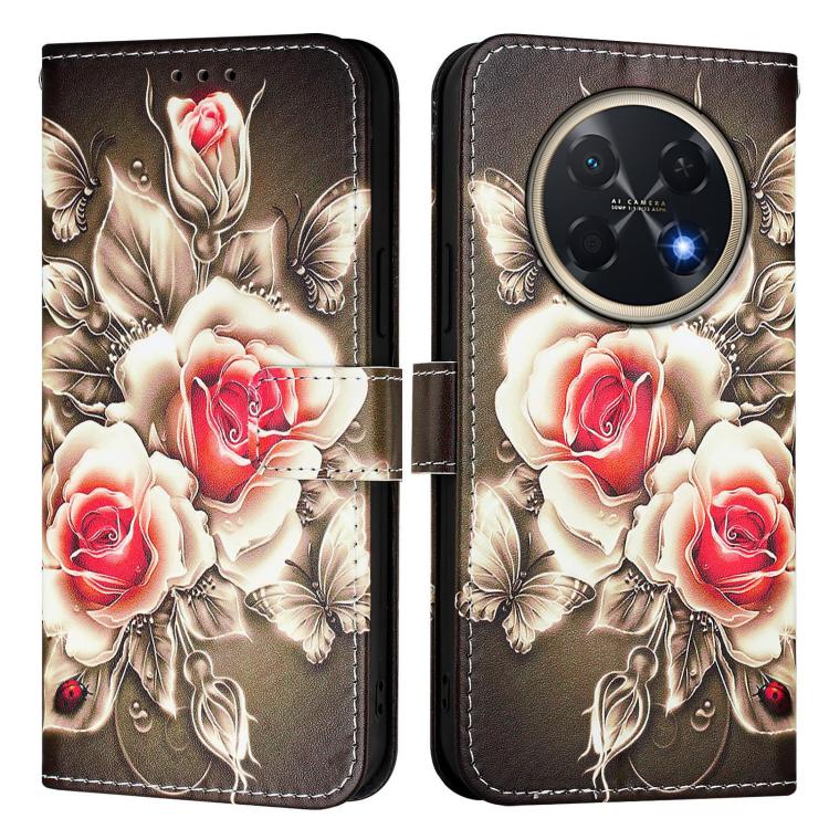 For Huawei Pura 90 Pro Max Colored Drawing Pattern Plain Weave Leather Phone Case