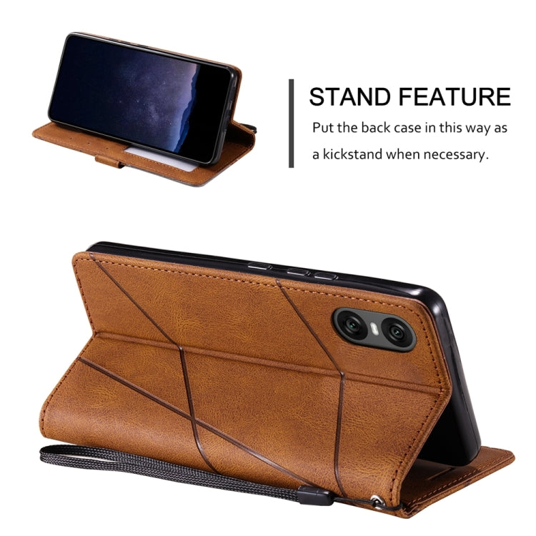 For Sony Xperia 10 VI Skin Feel Splicing Leather Phone Case