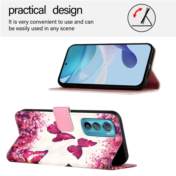 For Motorola Edge 30 3D Painting Horizontal Flip Leather Phone Case