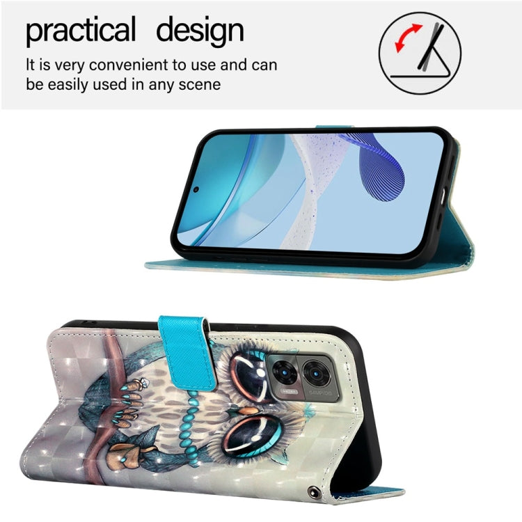 For Motorola Edge 30 Neo 3D Painting Horizontal Flip Leather Phone Case