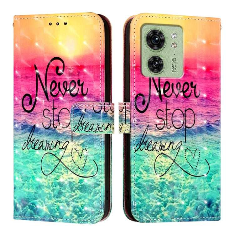 For Motorola Edge 40 5G Global / Edge 2023 US 3D Painting Horizontal Flip Leather Phone Case
