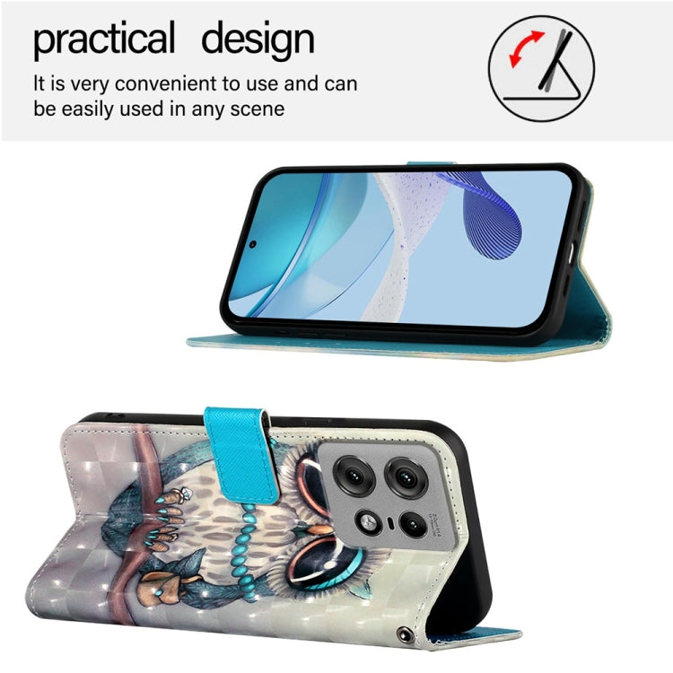 For Motorola Edge 50 Pro 3D Painting Horizontal Flip Leather Phone Case