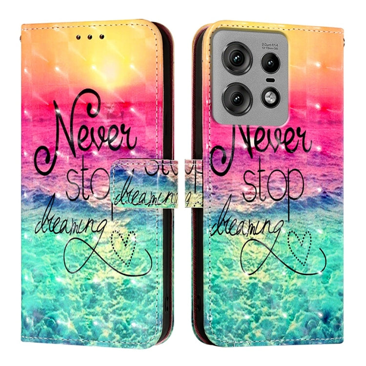For Motorola Edge 50 Pro 3D Painting Horizontal Flip Leather Phone Case