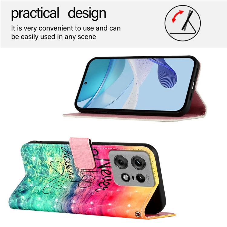 For Motorola Edge 50 Pro 3D Painting Horizontal Flip Leather Phone Case