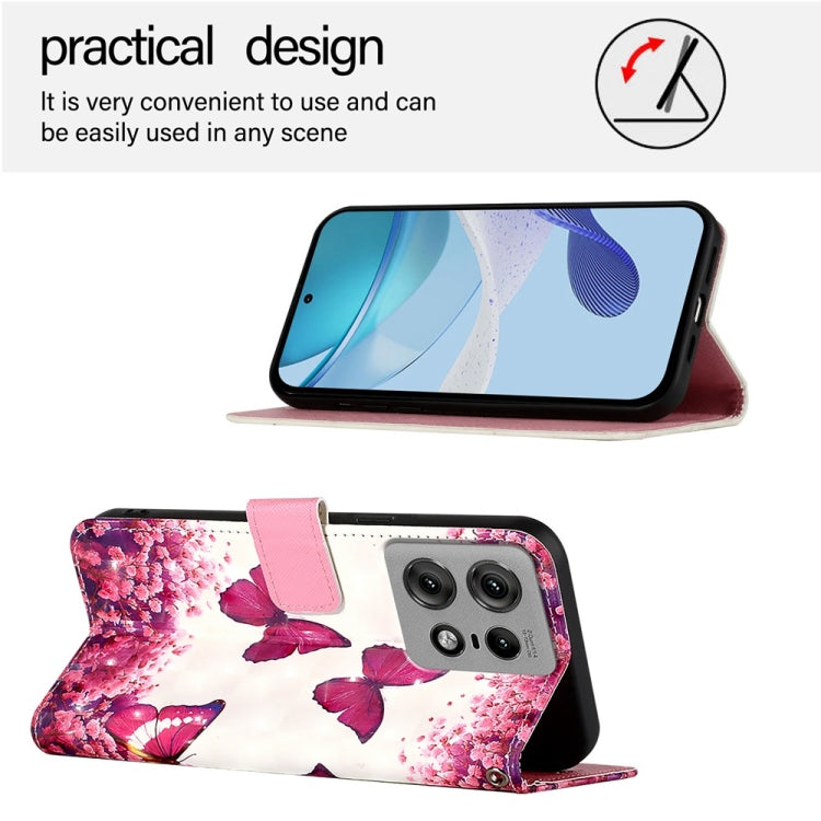 For Motorola Edge 50 Pro 3D Painting Horizontal Flip Leather Phone Case