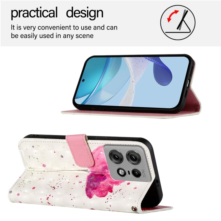 For Motorola Edge 50 Pro 3D Painting Horizontal Flip Leather Phone Case