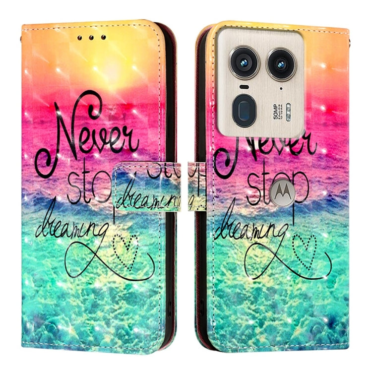 For Motorola Edge 50 Ultra 3D Painting Horizontal Flip Leather Phone Case