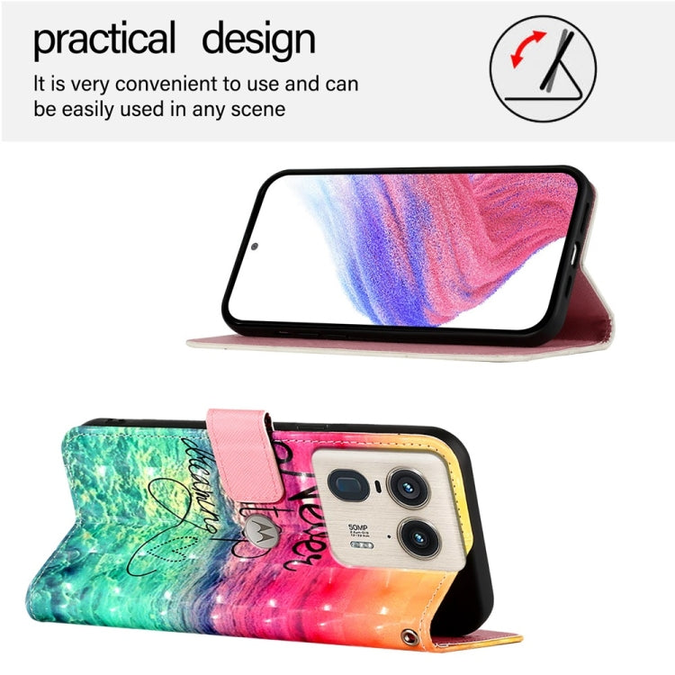 For Motorola Edge 50 Ultra 3D Painting Horizontal Flip Leather Phone Case