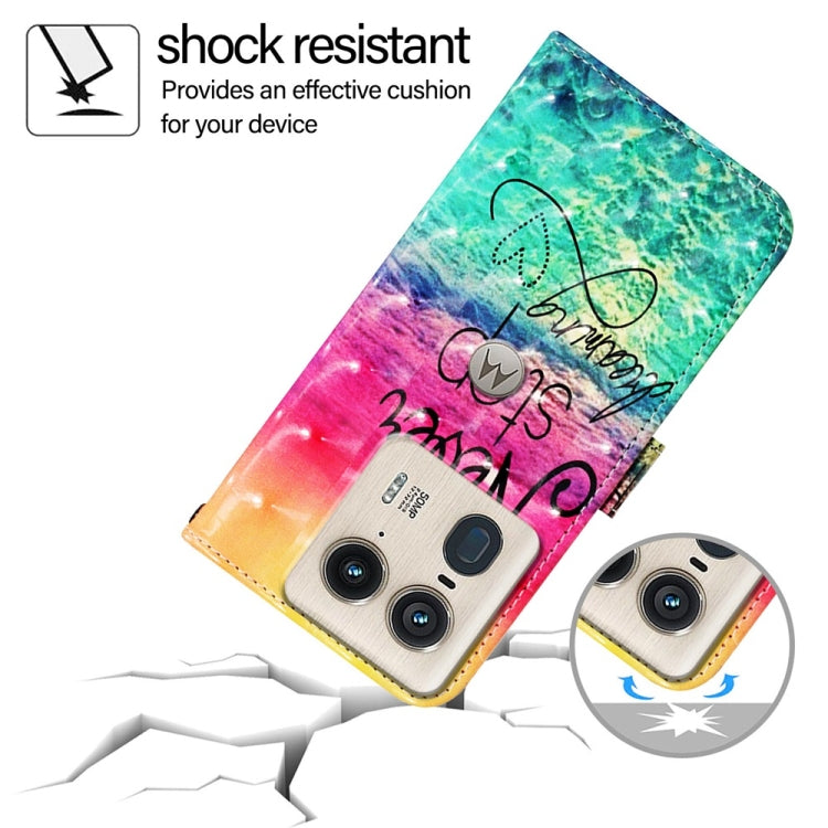 For Motorola Edge 50 Ultra 3D Painting Horizontal Flip Leather Phone Case