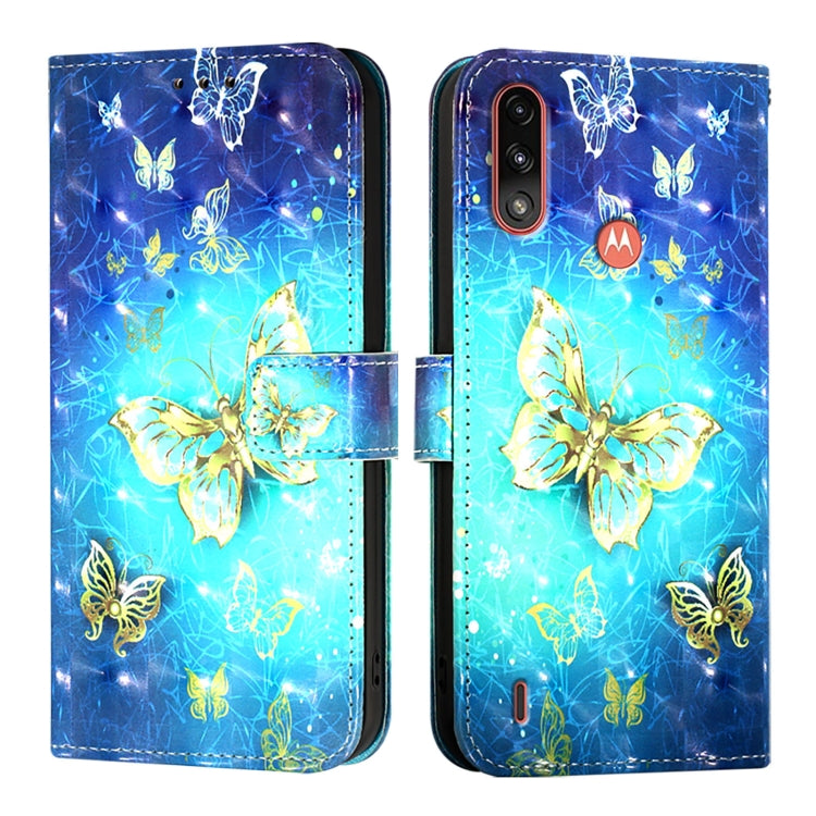 For Motorola Moto E7 Power 3D Painting Horizontal Flip Leather Phone Case