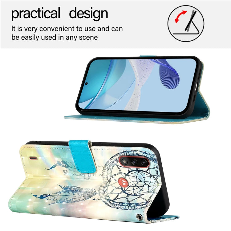 For Motorola Moto E7 Power 3D Painting Horizontal Flip Leather Phone Case