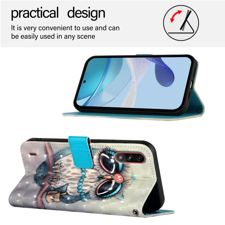 For Motorola Moto E7 Power 3D Painting Horizontal Flip Leather Phone Case