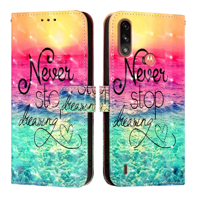 For Motorola Moto E7 Power 3D Painting Horizontal Flip Leather Phone Case