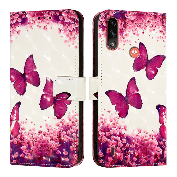 For Motorola Moto E7 Power 3D Painting Horizontal Flip Leather Phone Case