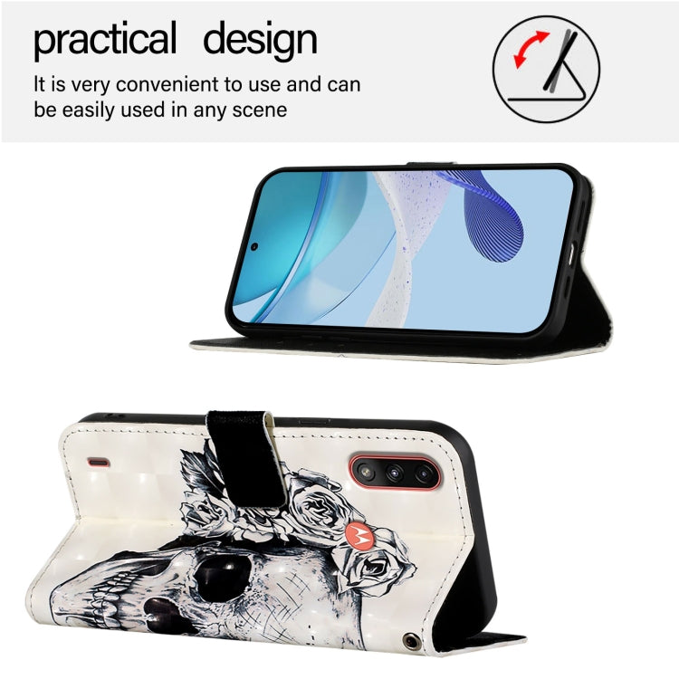 For Motorola Moto E7 Power 3D Painting Horizontal Flip Leather Phone Case