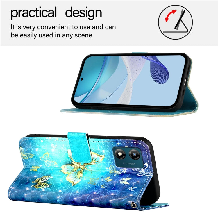 For Motorola Moto E13 3D Painting Horizontal Flip Leather Phone Case