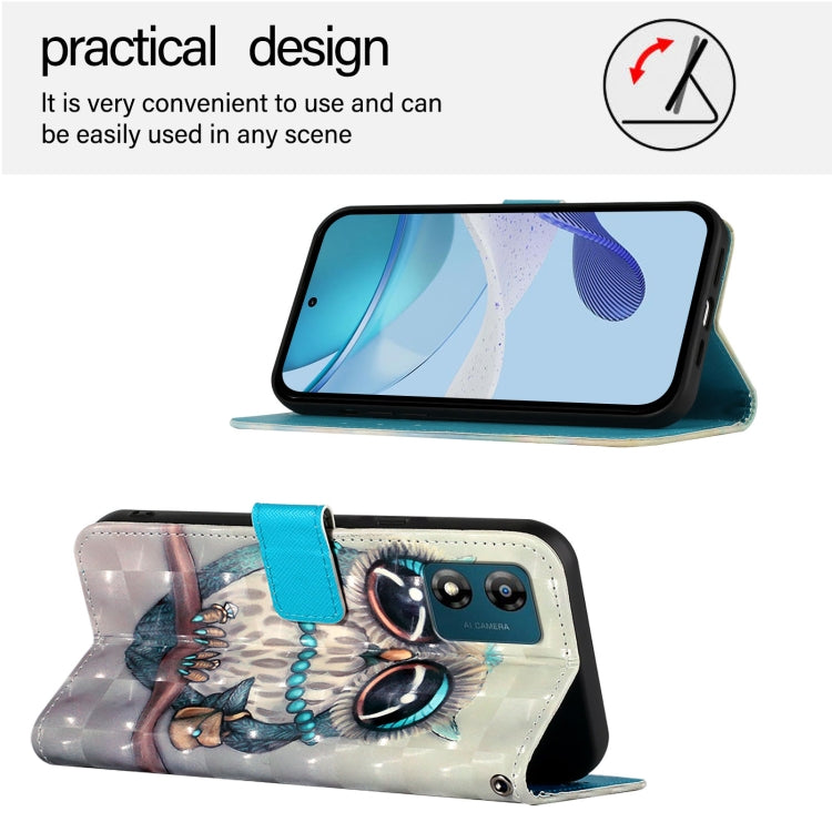 For Motorola Moto E13 3D Painting Horizontal Flip Leather Phone Case