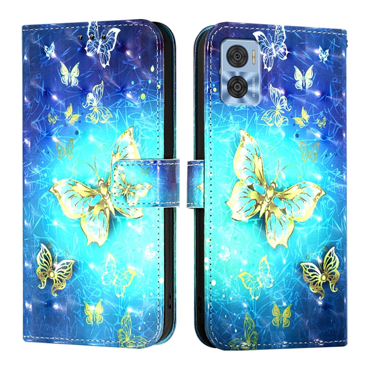 For Motorola Moto E22 / Moto E22i 3D Painting Horizontal Flip Leather Phone Case