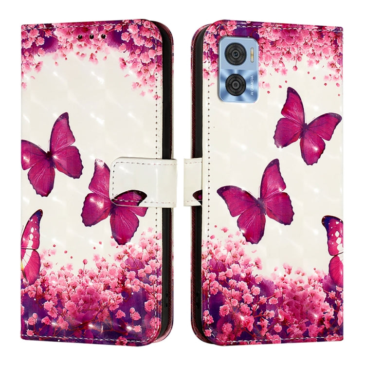 For Motorola Moto E22 / Moto E22i 3D Painting Horizontal Flip Leather Phone Case