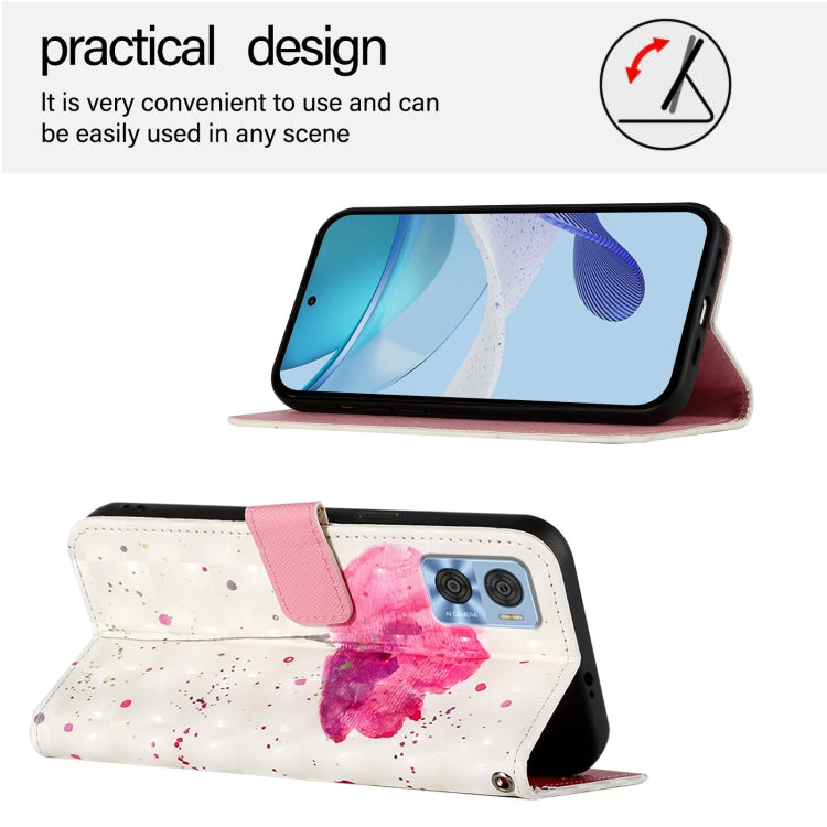 For Motorola Moto E22 / Moto E22i 3D Painting Horizontal Flip Leather Phone Case