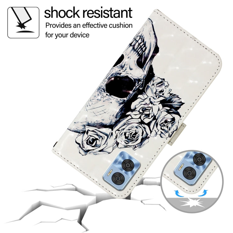 For Motorola Moto E22 / Moto E22i 3D Painting Horizontal Flip Leather Phone Case