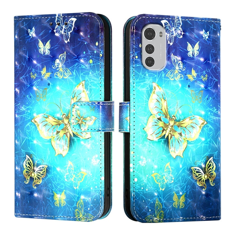 For Motorola Moto E32 Global 3D Painting Horizontal Flip Leather Phone Case