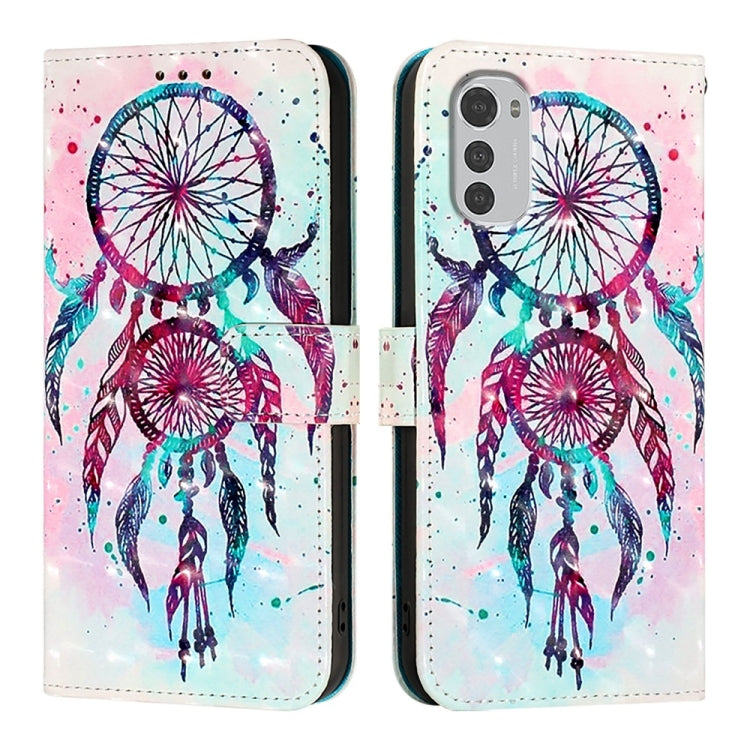 For Motorola Moto E32 Global 3D Painting Horizontal Flip Leather Phone Case