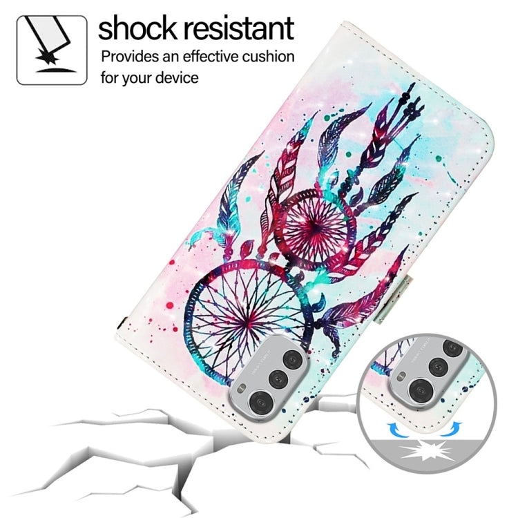 For Motorola Moto E32 Global 3D Painting Horizontal Flip Leather Phone Case