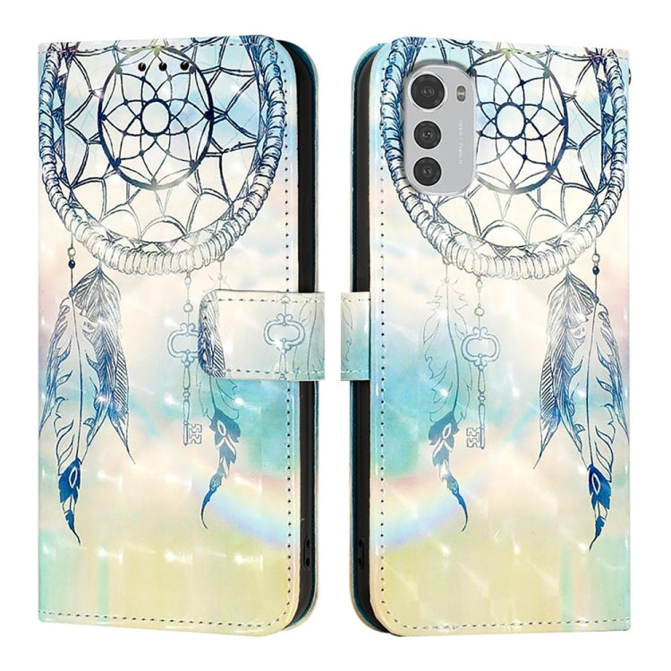 For Motorola Moto E32 Global 3D Painting Horizontal Flip Leather Phone Case