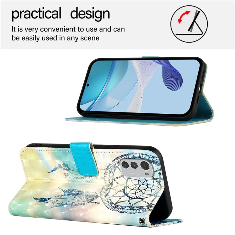 For Motorola Moto E32 Global 3D Painting Horizontal Flip Leather Phone Case