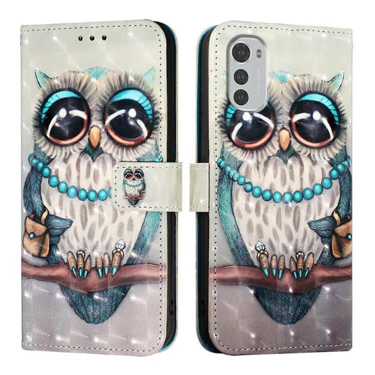 For Motorola Moto E32 Global 3D Painting Horizontal Flip Leather Phone Case