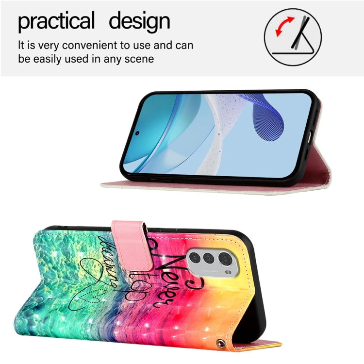 For Motorola Moto E32 Global 3D Painting Horizontal Flip Leather Phone Case