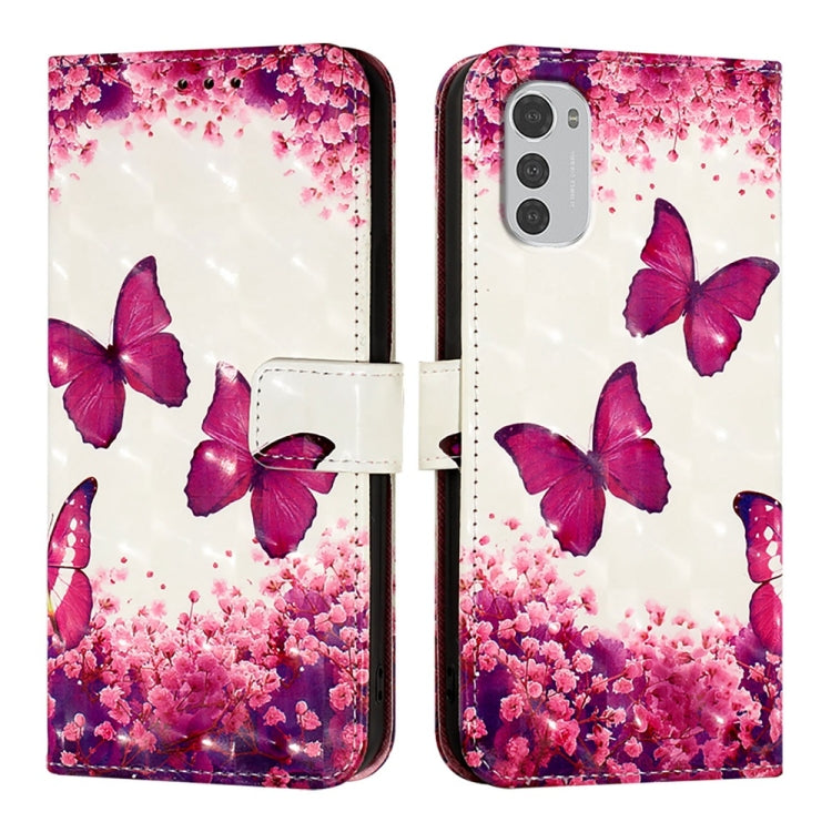 For Motorola Moto E32 Global 3D Painting Horizontal Flip Leather Phone Case