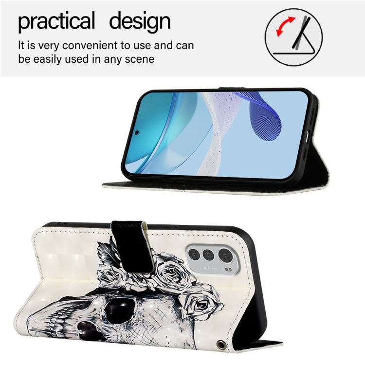 For Motorola Moto E32 Global 3D Painting Horizontal Flip Leather Phone Case
