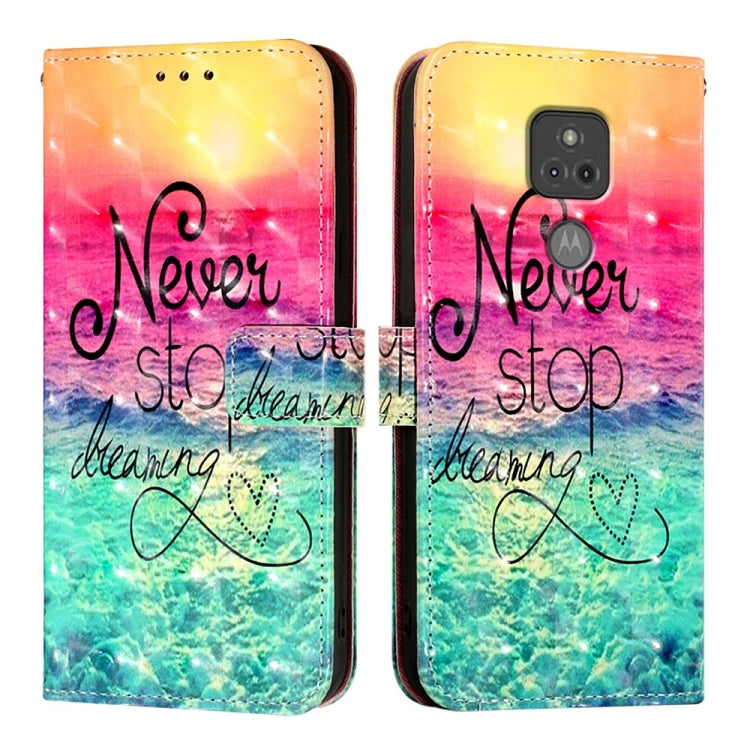 For Motorola Moto G Play 2021 3D Painting Horizontal Flip Leather Phone Case