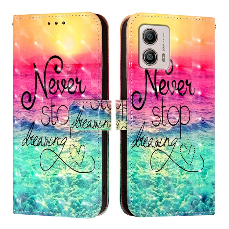 For Motorola Moto G53 5G / Moto G13 3D Painting Horizontal Flip Leather Phone Case