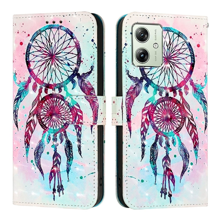 For Motorola Moto G54 EU / Brazil Version 3D Painting Horizontal Flip Leather Phone Case