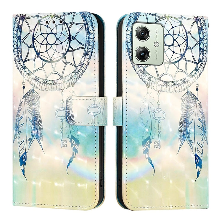 For Motorola Moto G54 EU / Brazil Version 3D Painting Horizontal Flip Leather Phone Case