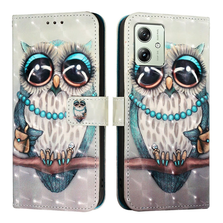 For Motorola Moto G54 EU / Brazil Version 3D Painting Horizontal Flip Leather Phone Case