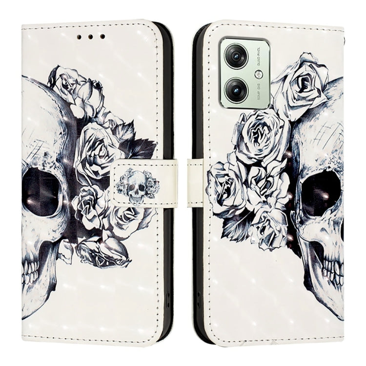 For Motorola Moto G54 EU / Brazil Version 3D Painting Horizontal Flip Leather Phone Case