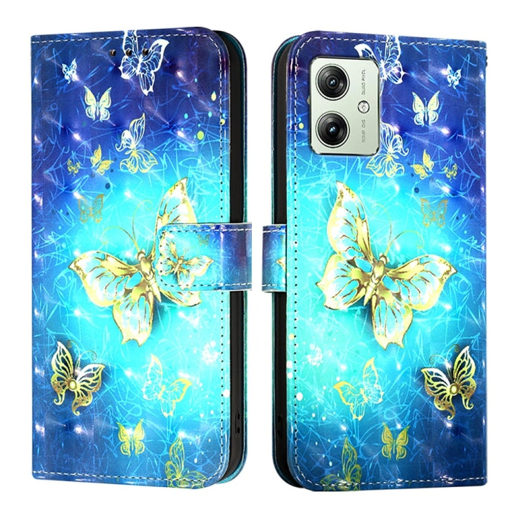 For Motorola Moto G54 India / Moto G54 Power 3D Painting Horizontal Flip Leather Phone Case