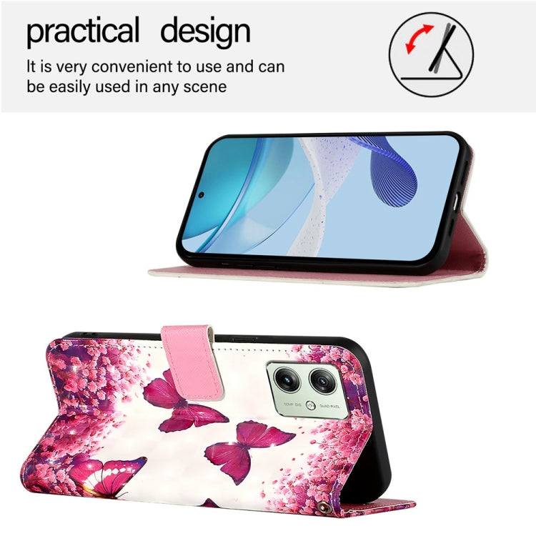 For Motorola Moto G54 India / Moto G54 Power 3D Painting Horizontal Flip Leather Phone Case