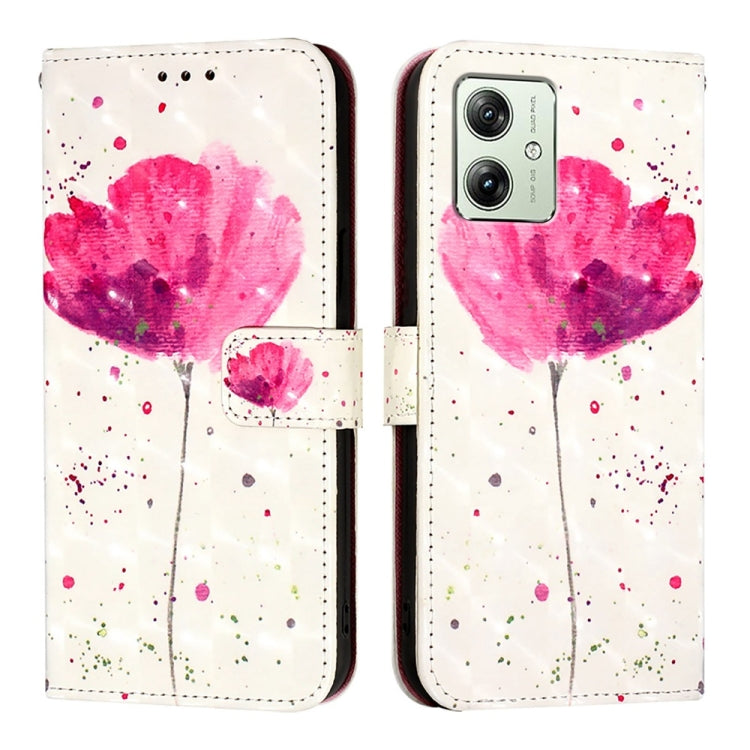 For Motorola Moto G54 India / Moto G54 Power 3D Painting Horizontal Flip Leather Phone Case