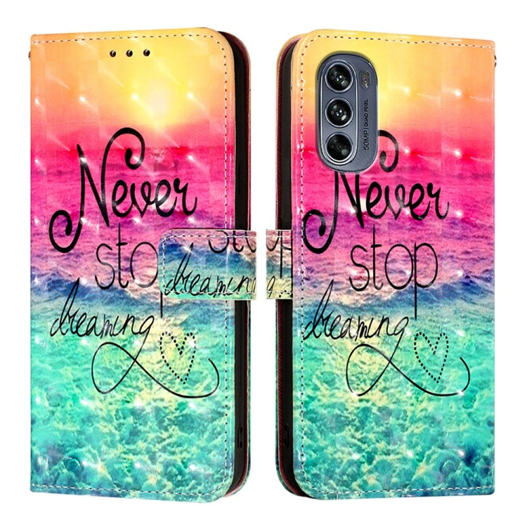 For Motorola Moto G62 5G Global / India 3D Painting Horizontal Flip Leather Phone Case
