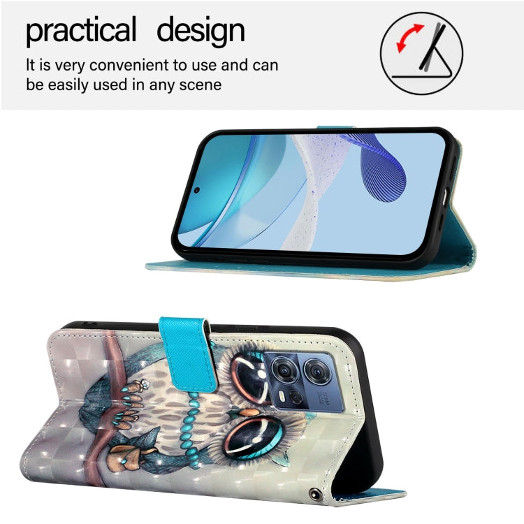 For Motorola Moto G72 3D Painting Horizontal Flip Leather Phone Case