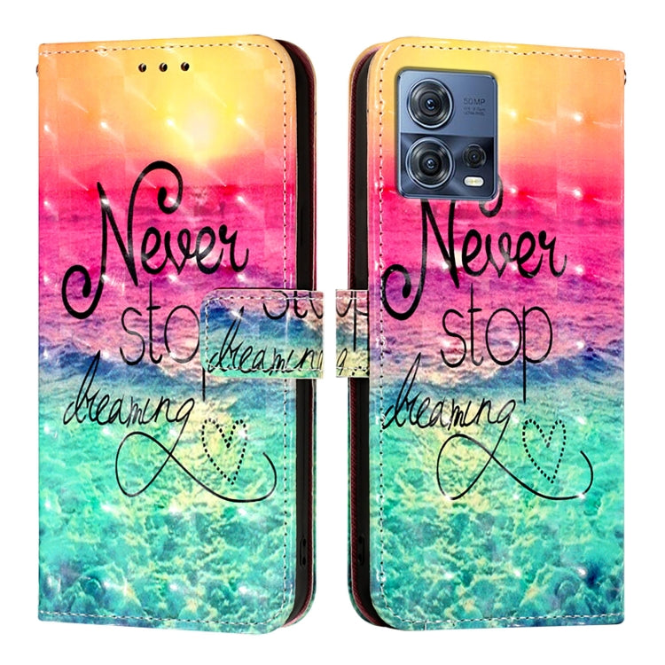 For Motorola Moto G72 3D Painting Horizontal Flip Leather Phone Case